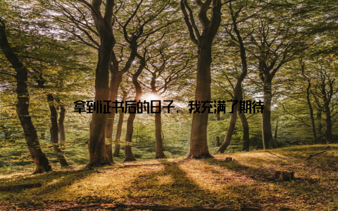 拿到证书后的日子, 我充满了期待