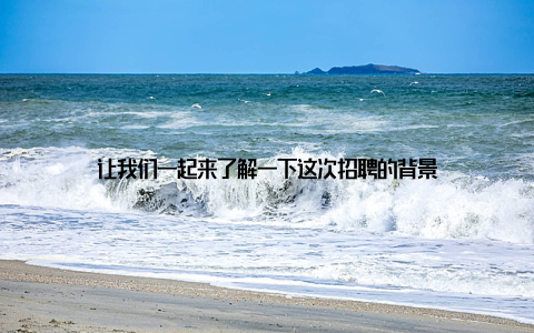 让我们一起来了解一下这次招聘的背景