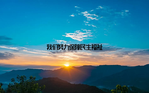 我们努力保障民生福祉