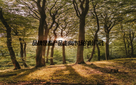 品牌是畜产品走向市场的敲门砖