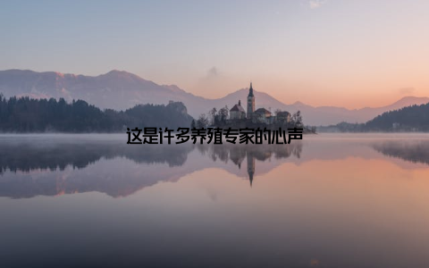 这是许多养殖专家的心声