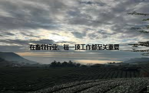 在畜牧行业, 每一项工作都至关重要