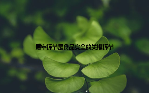 屠宰环节是食品安全的关键环节