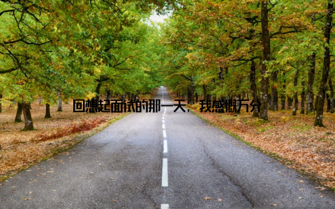 回想起面试的那一天, 我感慨万分