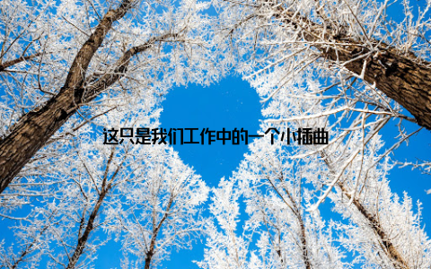 这只是我们工作中的一个小插曲