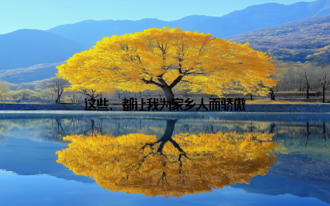 这些, 都让我为家乡人而骄傲