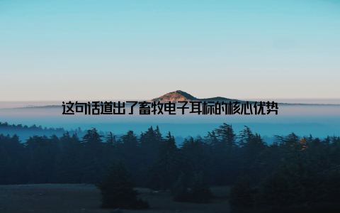 这句话道出了畜牧电子耳标的核心优势