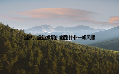 当然, 绿色发展的道路并非一帆风顺