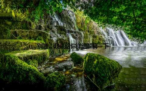 别急, 我来给你详细解释一下