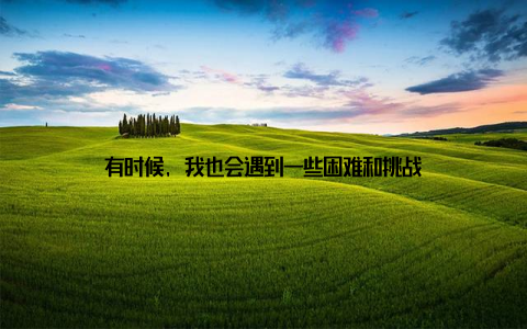 有时候, 我也会遇到一些困难和挑战