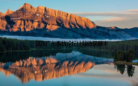 , 这次广东畜牧论坛让我收获颇丰