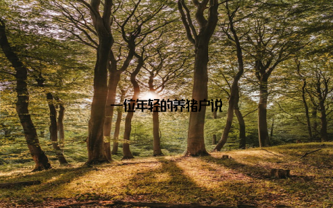 一位年轻的养猪户说