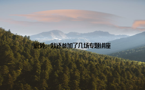 此外, 我还参加了几场专题讲座