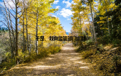 于是, 我向监管部门求助