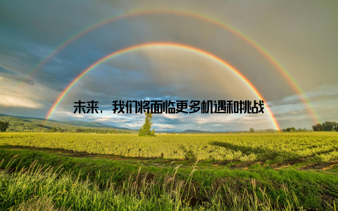 未来, 我们将面临更多机遇和挑战